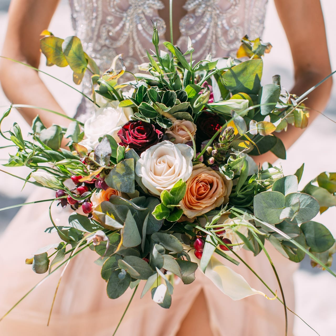 свадебный букет из живых цветов