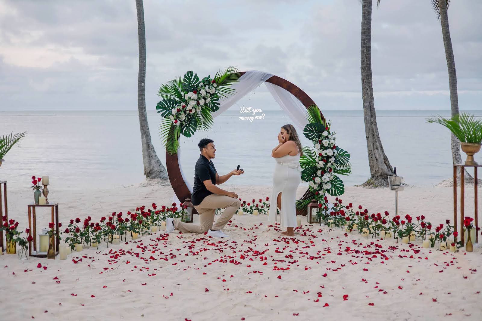 sunset proposal with around arch